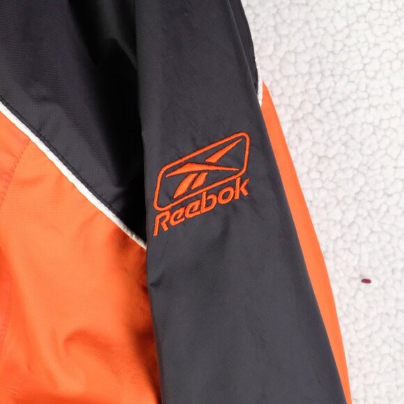 BC Lions Jacket Mens Medium Orange Black Windbreaker Quarter Zip Reebok CFL - Picture 4 of 11